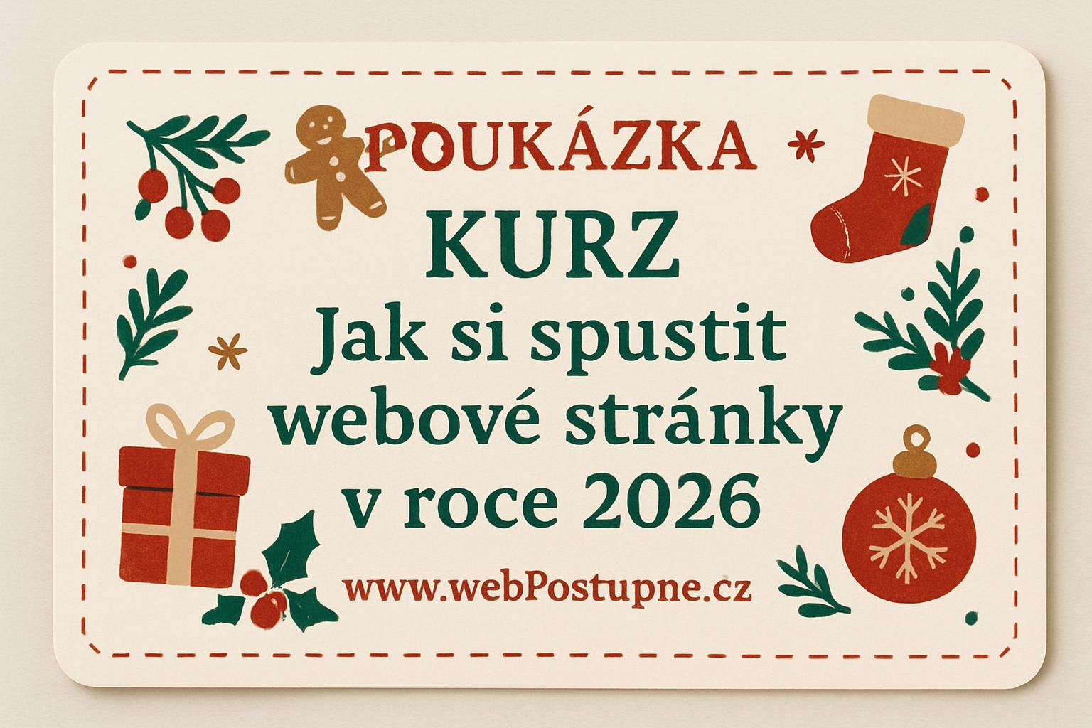 Vánoční kurz ke spuštění vlastního webu, od úplného začátku po spuštění.